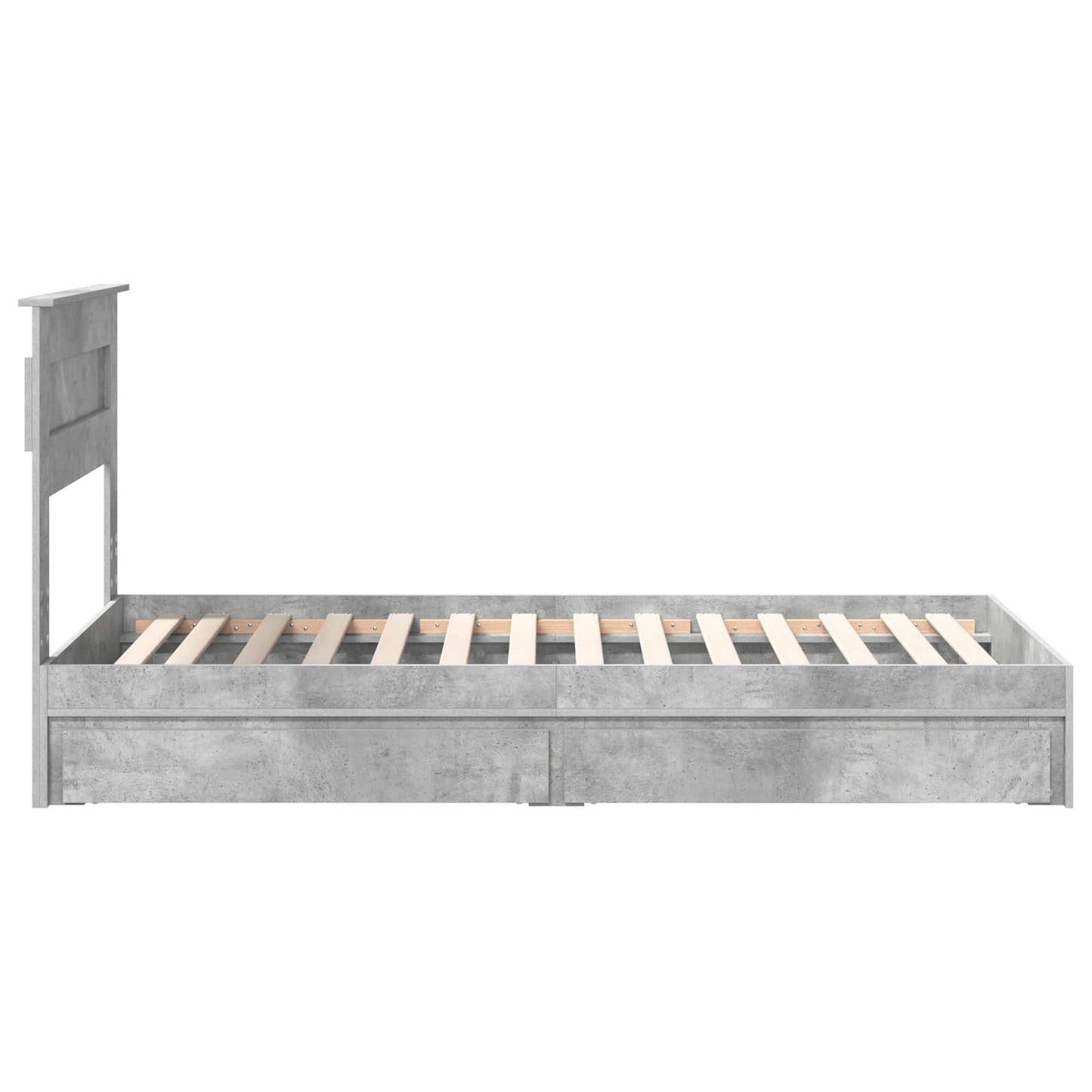 vidaXL Storage Bed Concrete Grey 100 x 200 cm Engineered Wood