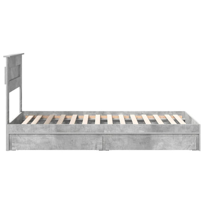 vidaXL Storage Bed Concrete Grey 100 x 200 cm Engineered Wood