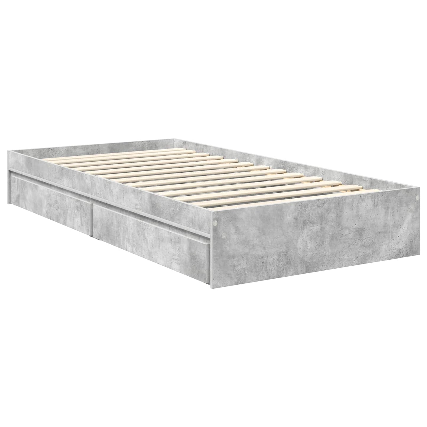 vidaXL Storage Bed Concrete Grey 90 x 190 cm Engineered Wood