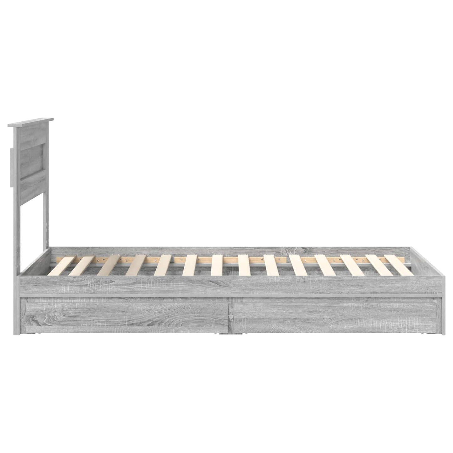 vidaXL Storage Bed with Drawer Grey Sonoma 90 x 200 cm Engineered Wood