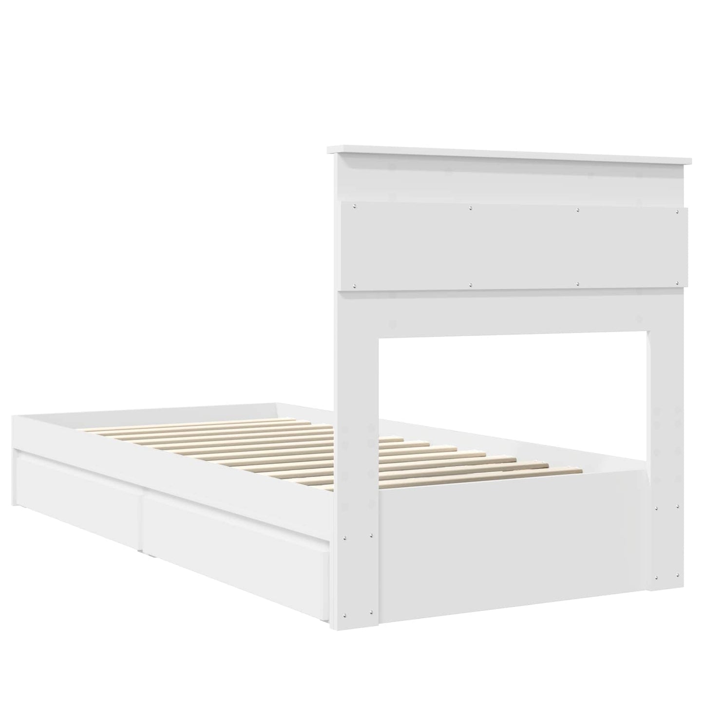 vidaXL Storage Bed with Headboard White 75 x 190 cm Engineered Wood
