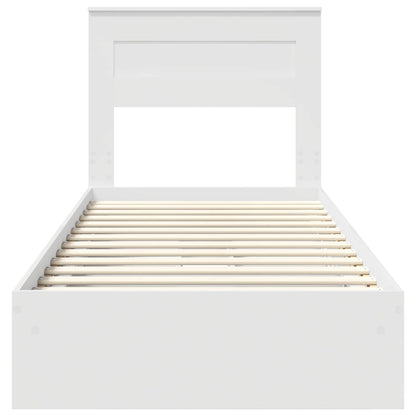 vidaXL Storage Bed with Headboard White 75 x 190 cm Engineered Wood