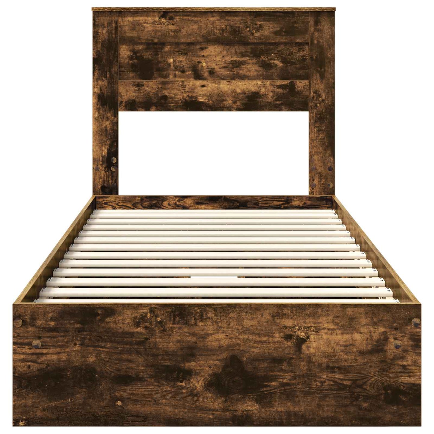 vidaXL Storage Bed with Drawer Smoked Oak 75 x 190 cm Engineered Wood