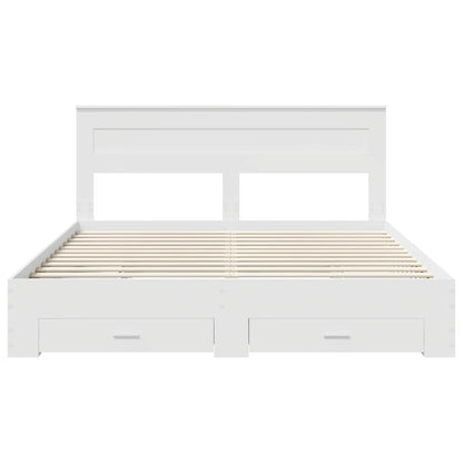 vidaXL Bed Frame with Drawer with Headboard Manual Engineered Wood