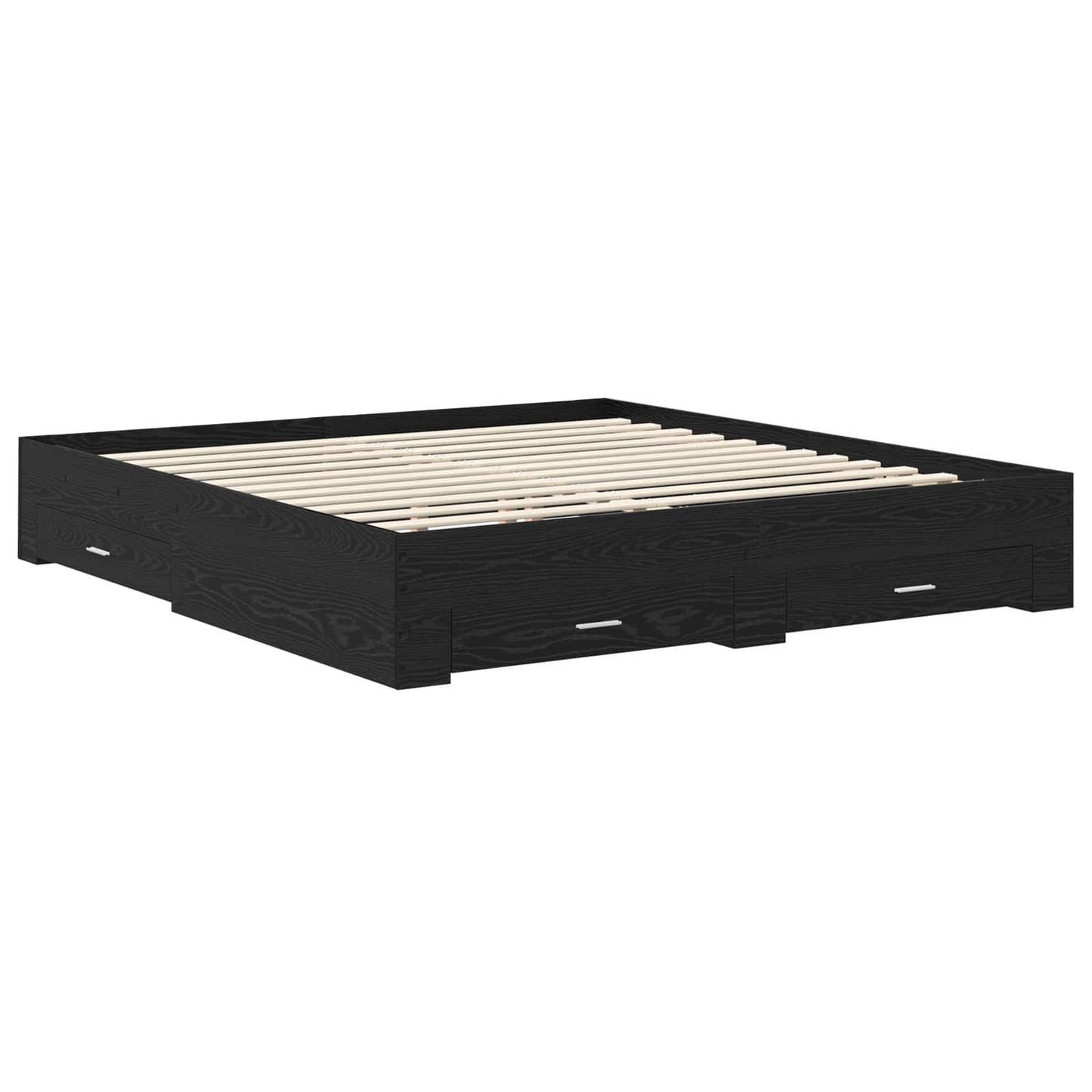 vidaXL Bed Frame with Headboard Black Oak 180 x 200 cm Engineered Wood