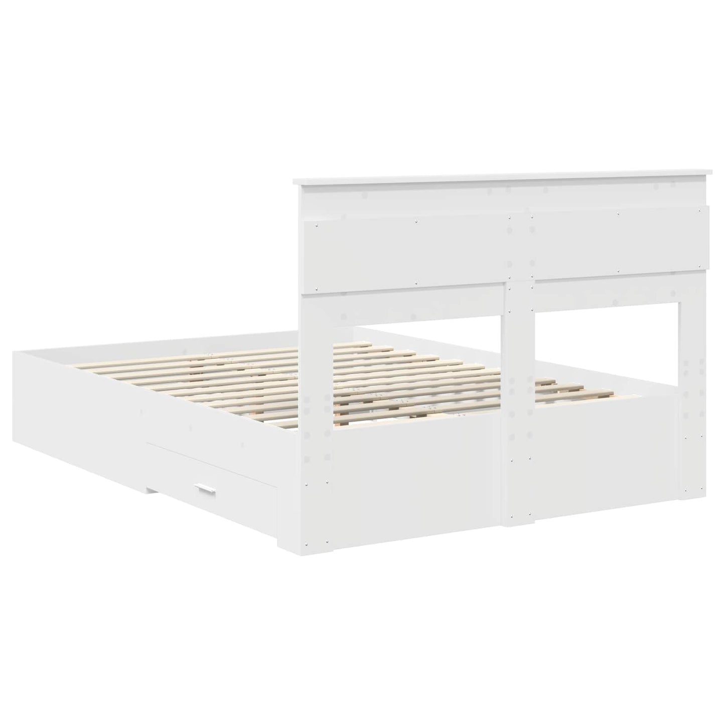 vidaXL Bed Frame with Headboard White 160 x 200 cm Engineered Wood