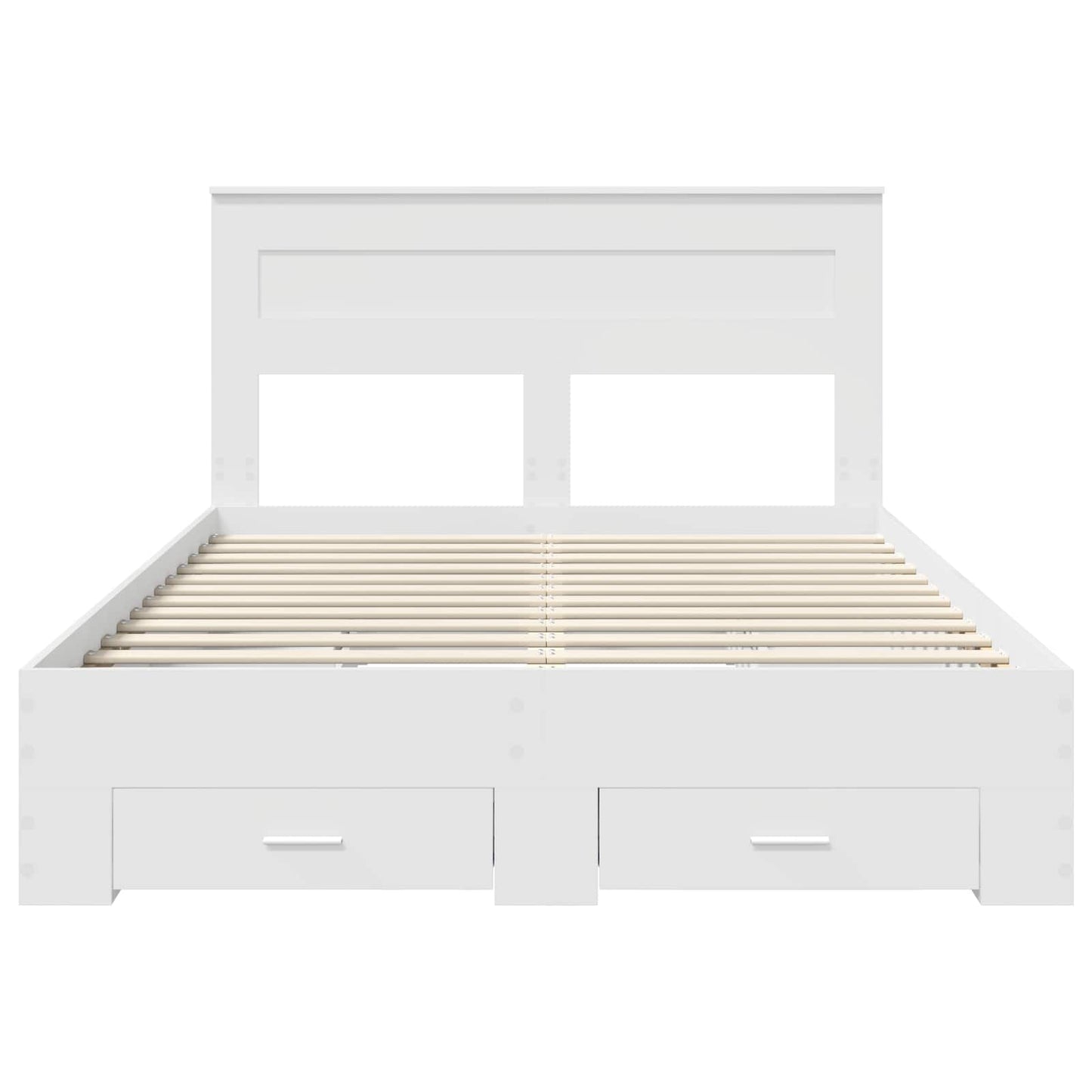vidaXL Bed Frame with Headboard White 160 x 200 cm Engineered Wood