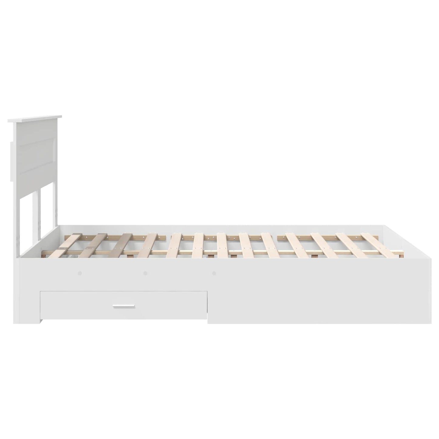 vidaXL Bed Frame with Headboard White 160 x 200 cm Engineered Wood