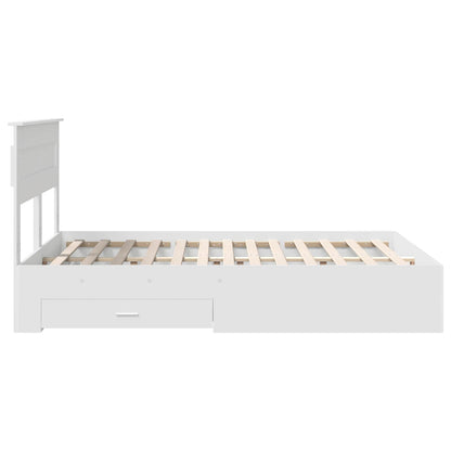 vidaXL Bed Frame with Headboard White 160 x 200 cm Engineered Wood