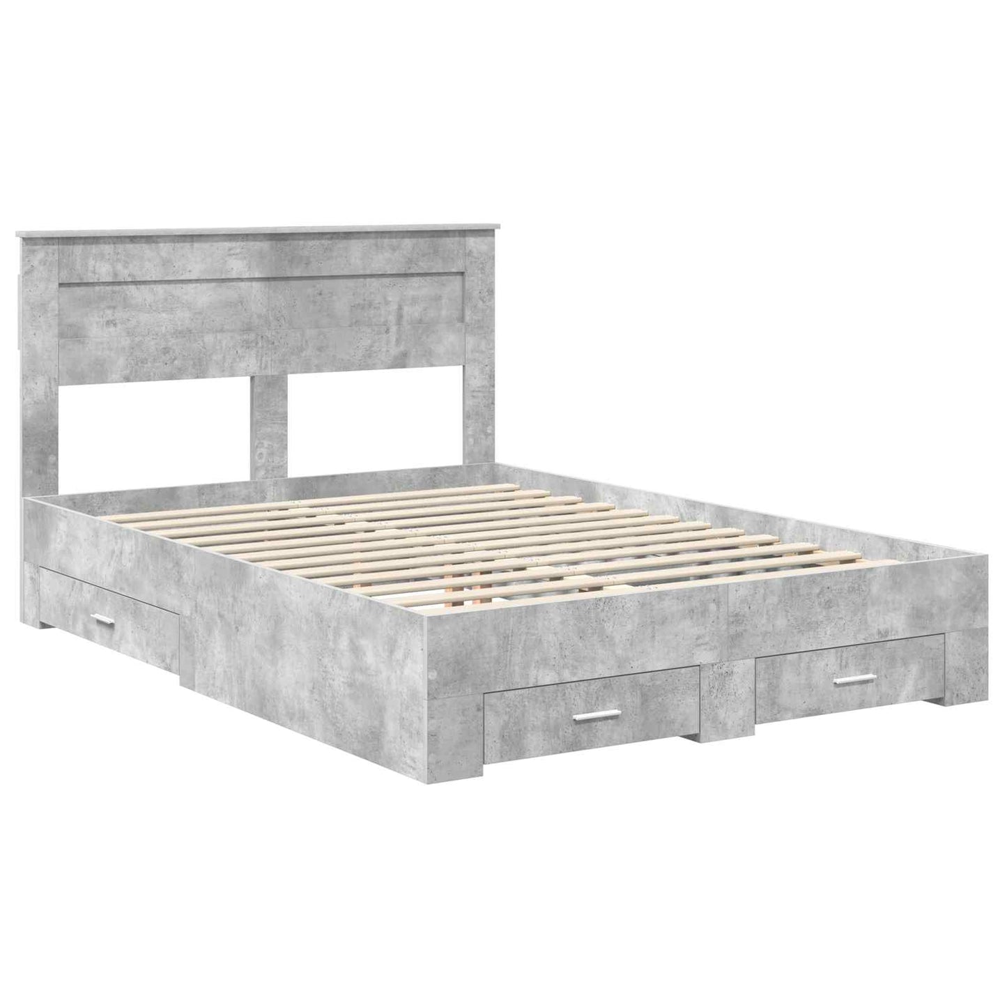 vidaXL Bed Frame Concrete Grey 160 x 200 cm Engineered Wood