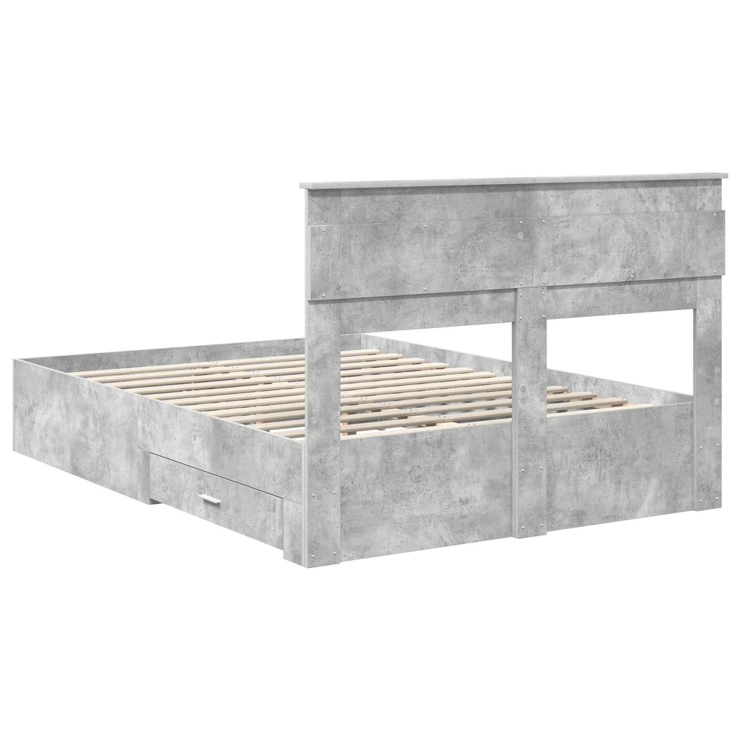 vidaXL Bed Frame Concrete Grey 160 x 200 cm Engineered Wood