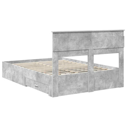 vidaXL Bed Frame Concrete Grey 160 x 200 cm Engineered Wood