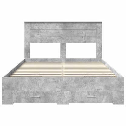 vidaXL Bed Frame Concrete Grey 160 x 200 cm Engineered Wood