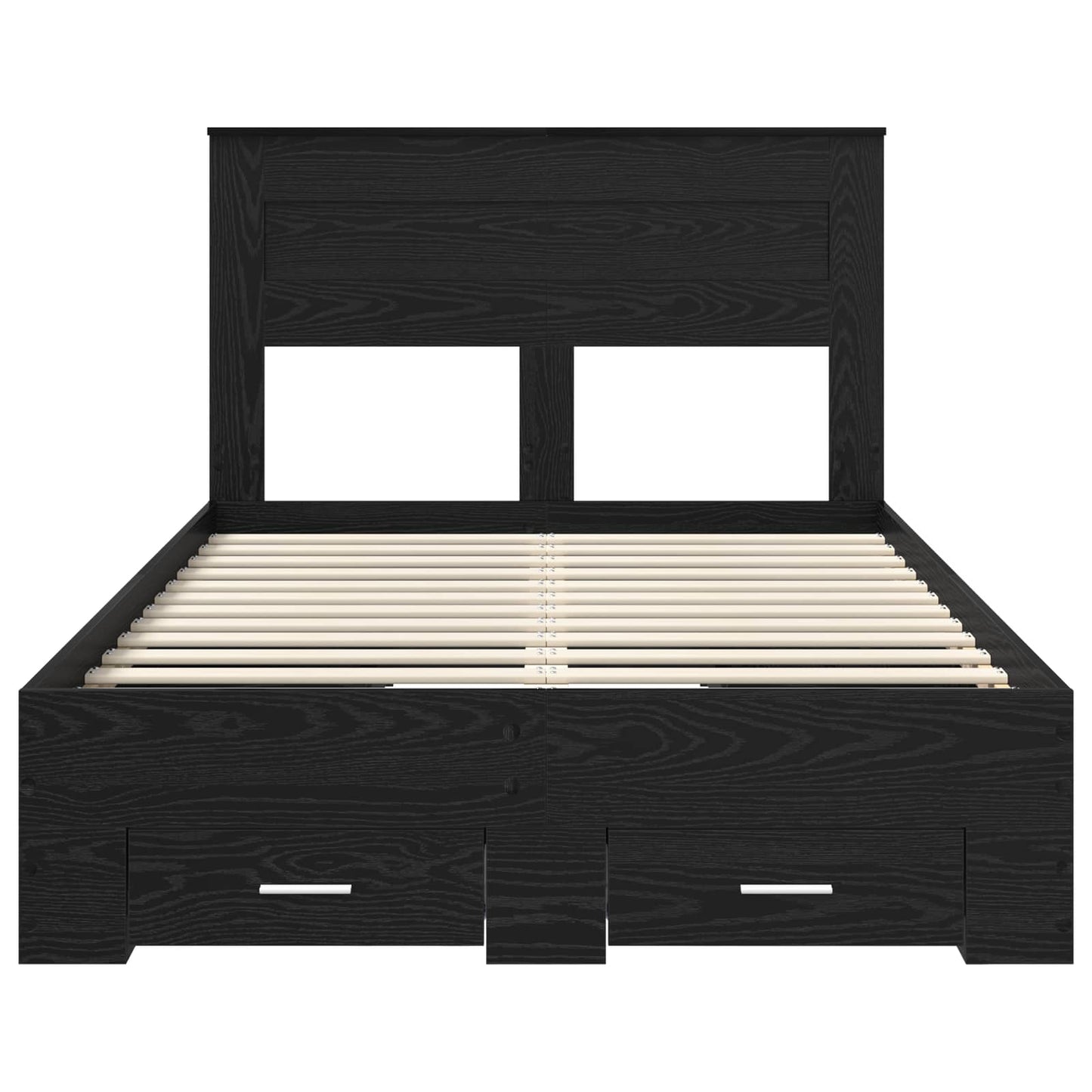 vidaXL Bed Frame with Headboard Black Oak 135 x 190 cm Engineered Wood