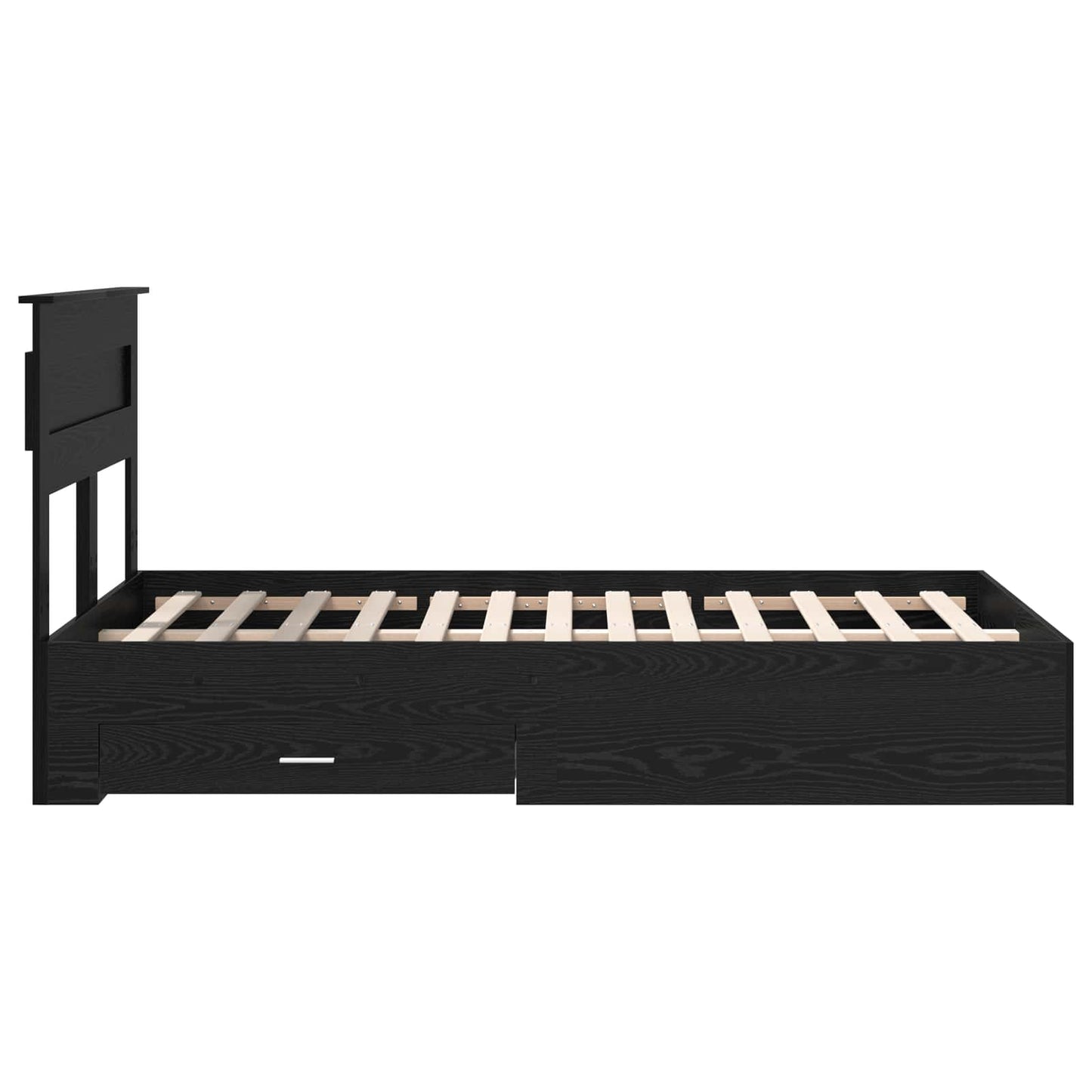 vidaXL Bed Frame with Headboard Black Oak 135 x 190 cm Engineered Wood