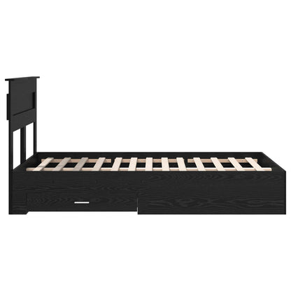 vidaXL Bed Frame with Headboard Black Oak 135 x 190 cm Engineered Wood