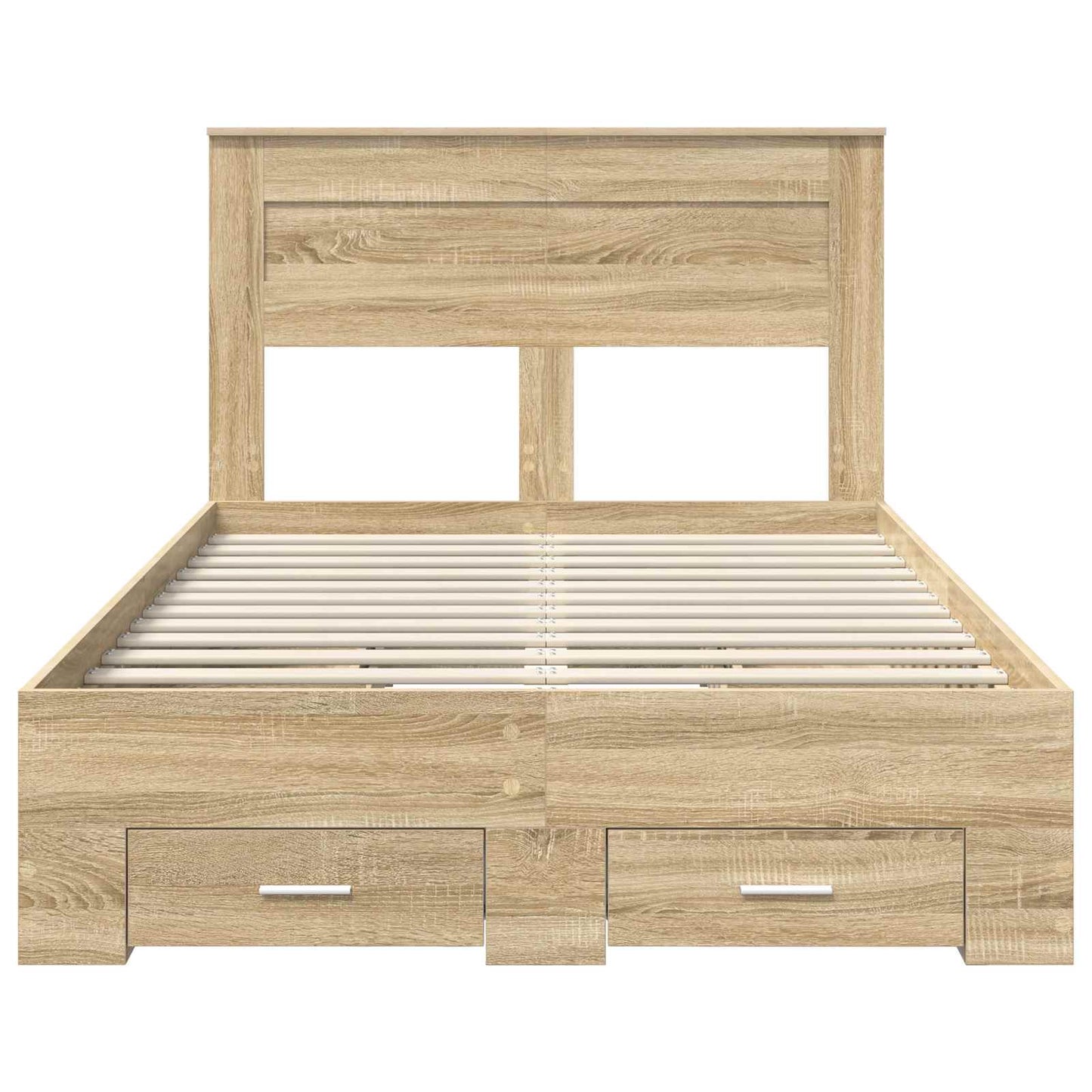 vidaXL Bed Frame with Drawer Sonoma Oak 135 x 190 cm Engineered Wood