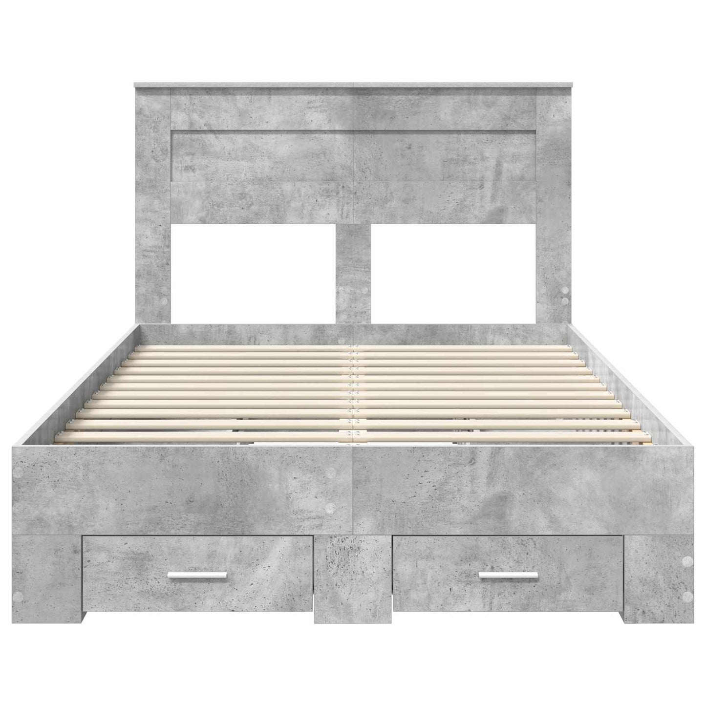 vidaXL Bed Frame Concrete Grey 135 x 190 cm Engineered Wood
