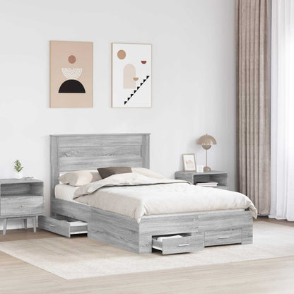 vidaXL Bed Frame with Drawer with Headboard Manual Engineered Wood