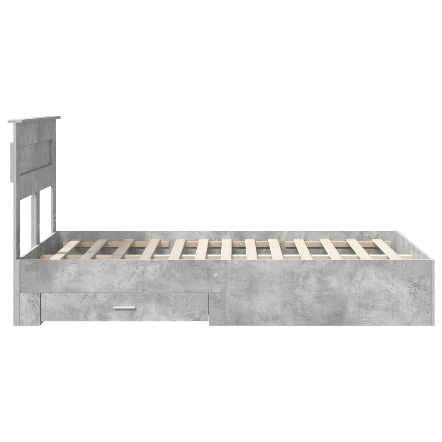 vidaXL Bed Frame Concrete Grey 120 x 190 cm Engineered Wood