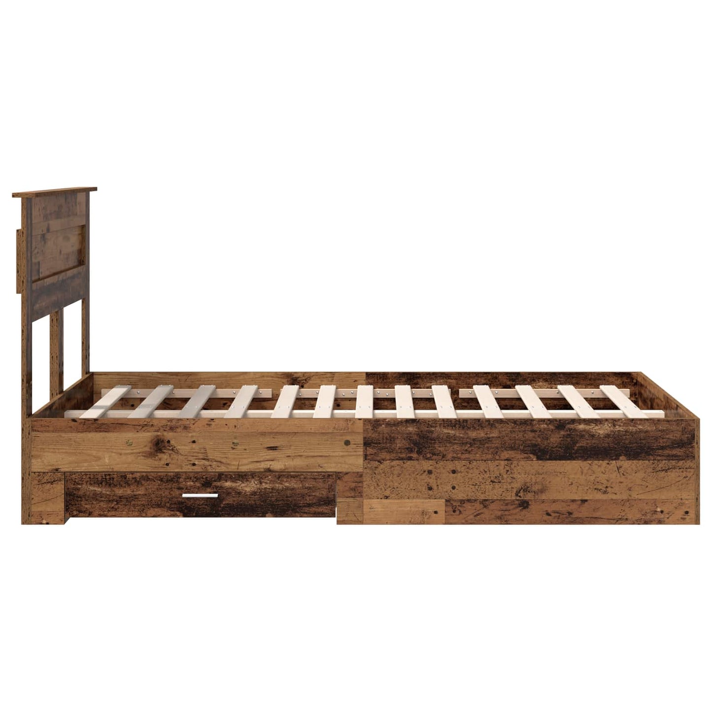 vidaXL Bed Frame with Headboard Old Wood 120 x 190 cm Engineered Wood