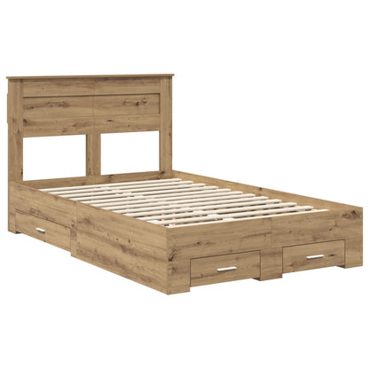 vidaXL Bed Frame with Drawer with Headboard Manual Engineered Wood
