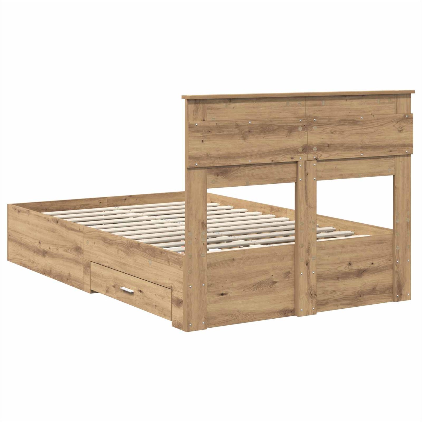 vidaXL Bed Frame with Drawer with Headboard Manual Engineered Wood