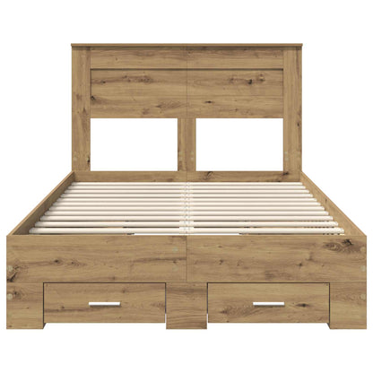 vidaXL Bed Frame with Drawer with Headboard Manual Engineered Wood