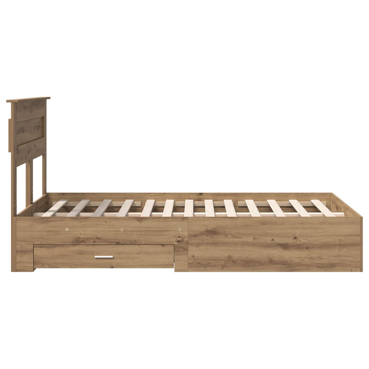 vidaXL Bed Frame with Drawer with Headboard Manual Engineered Wood