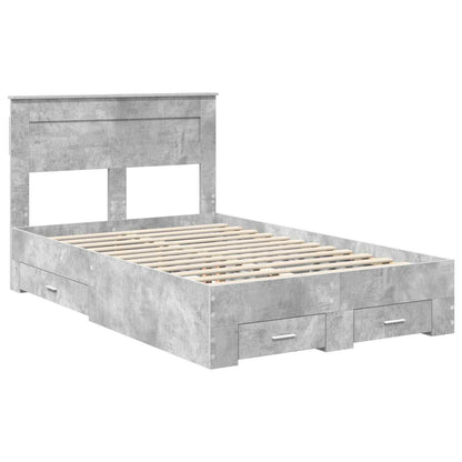 vidaXL Bed Frame Concrete Grey 120 x 200 cm Engineered Wood