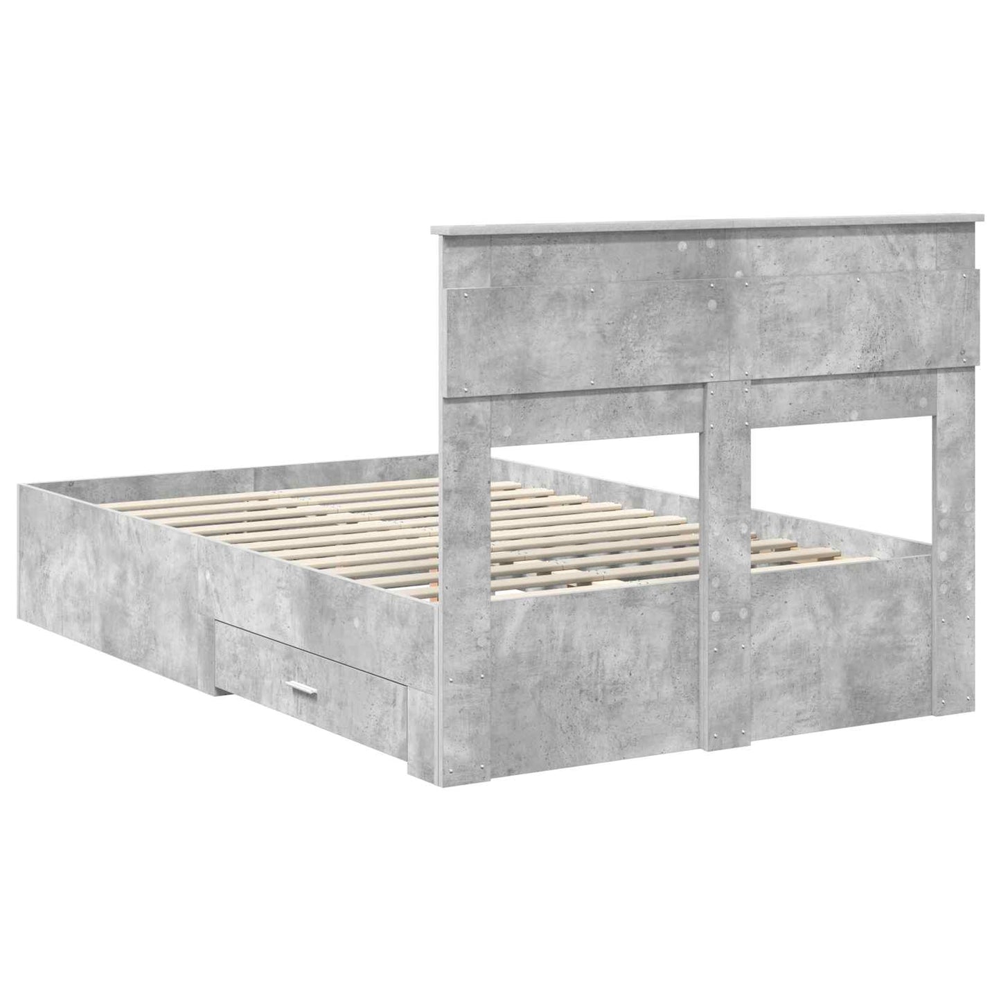 vidaXL Bed Frame Concrete Grey 120 x 200 cm Engineered Wood