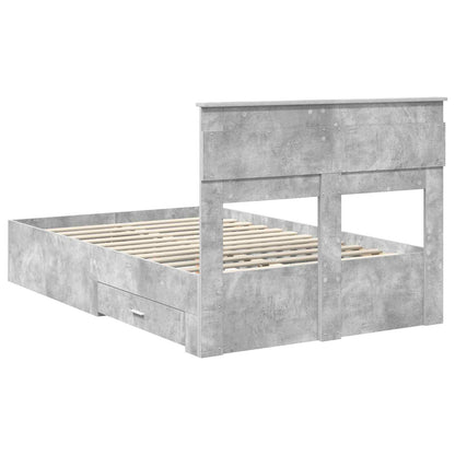 vidaXL Bed Frame Concrete Grey 120 x 200 cm Engineered Wood