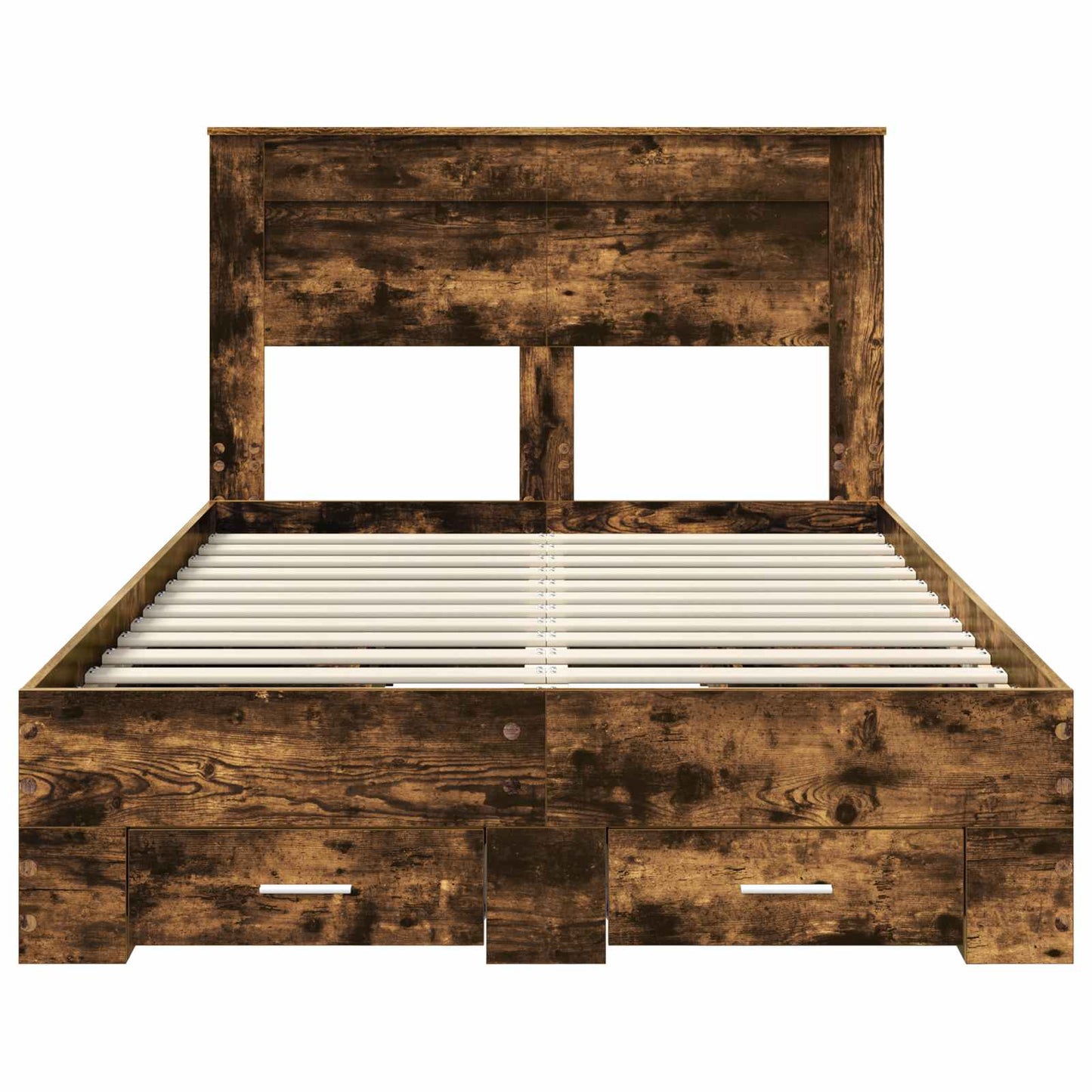 vidaXL Bed Frame with Drawer Smoked Oak 120 x 200 cm Engineered Wood