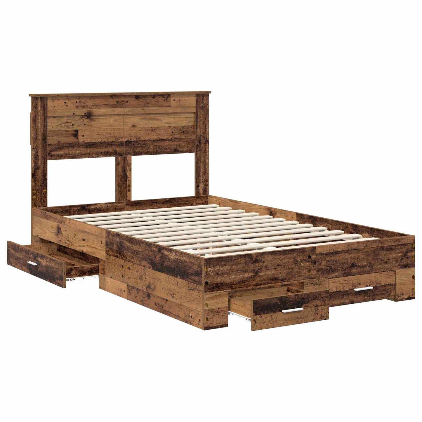vidaXL Bed Frame with Drawer with Headboard Manual Engineered Wood