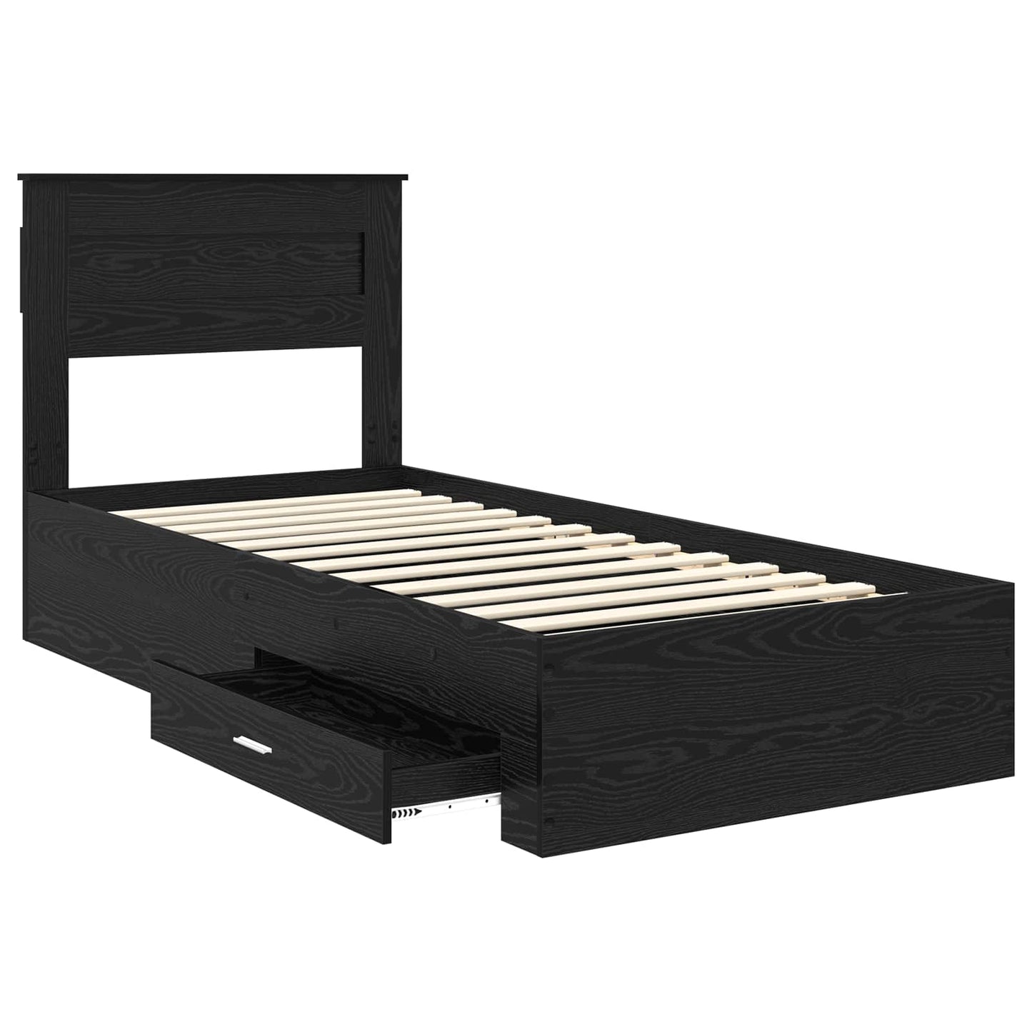 vidaXL Bed Frame with Headboard Black Oak 100 x 200 cm Engineered Wood
