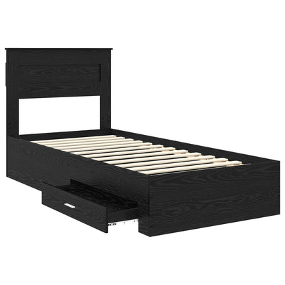 vidaXL Bed Frame with Headboard Black Oak 100 x 200 cm Engineered Wood