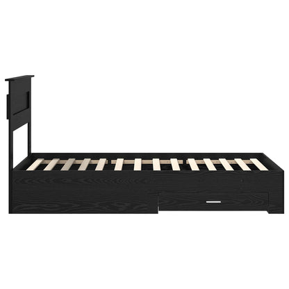 vidaXL Bed Frame with Headboard Black Oak 100 x 200 cm Engineered Wood