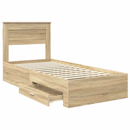 vidaXL Bed Frame with Drawer Sonoma Oak 100 x 200 cm Engineered Wood