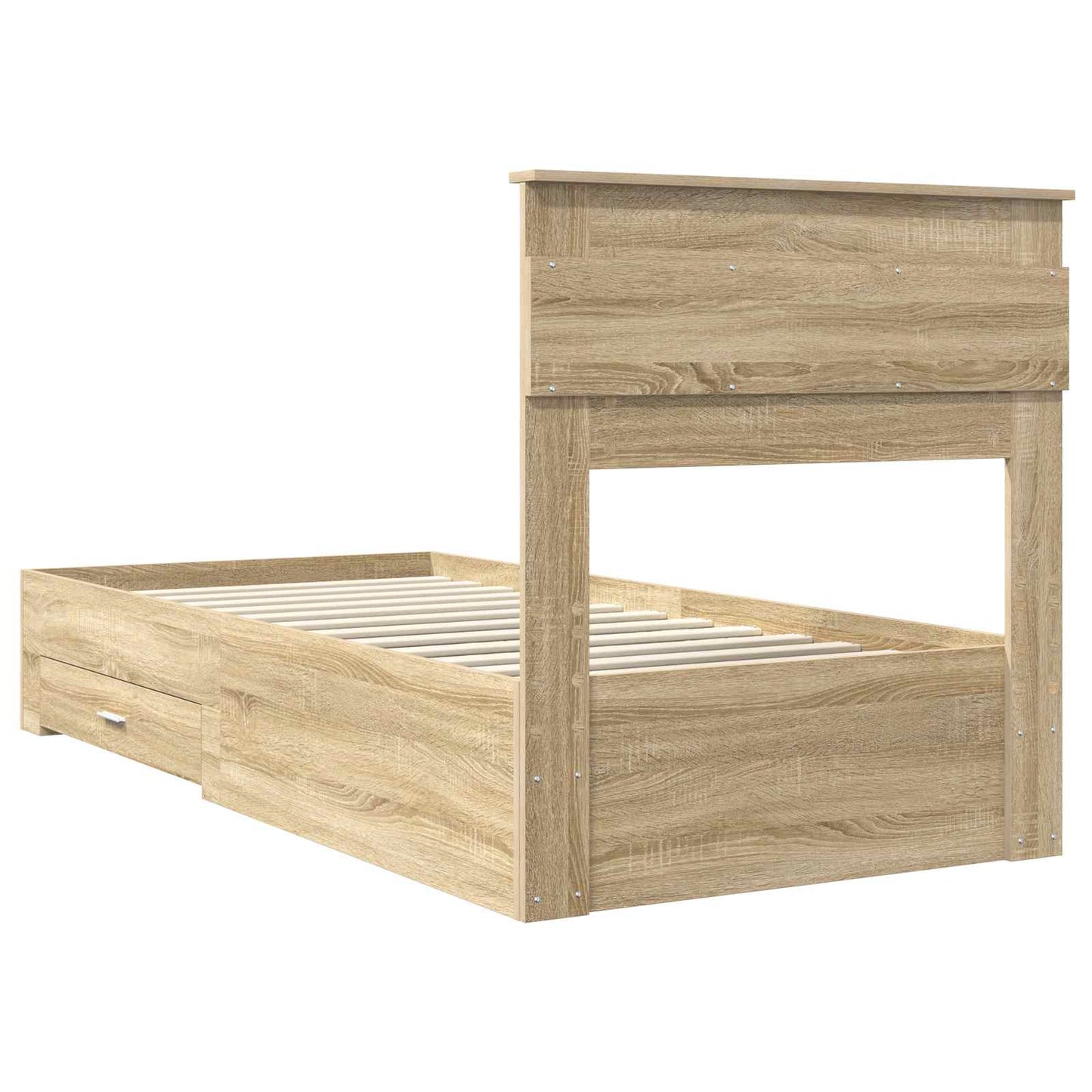 vidaXL Bed Frame with Drawer Sonoma Oak 100 x 200 cm Engineered Wood