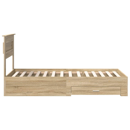 vidaXL Bed Frame with Drawer Sonoma Oak 100 x 200 cm Engineered Wood