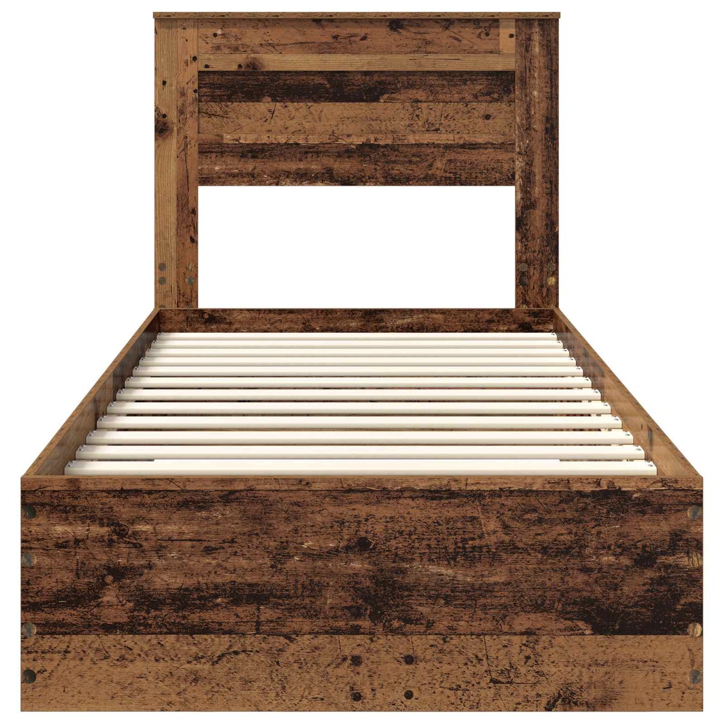 vidaXL Bed Frame with Headboard Old Wood 100 x 200 cm Engineered Wood