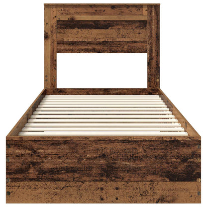 vidaXL Bed Frame with Headboard Old Wood 100 x 200 cm Engineered Wood