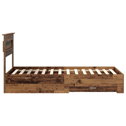vidaXL Bed Frame with Headboard Old Wood 100 x 200 cm Engineered Wood