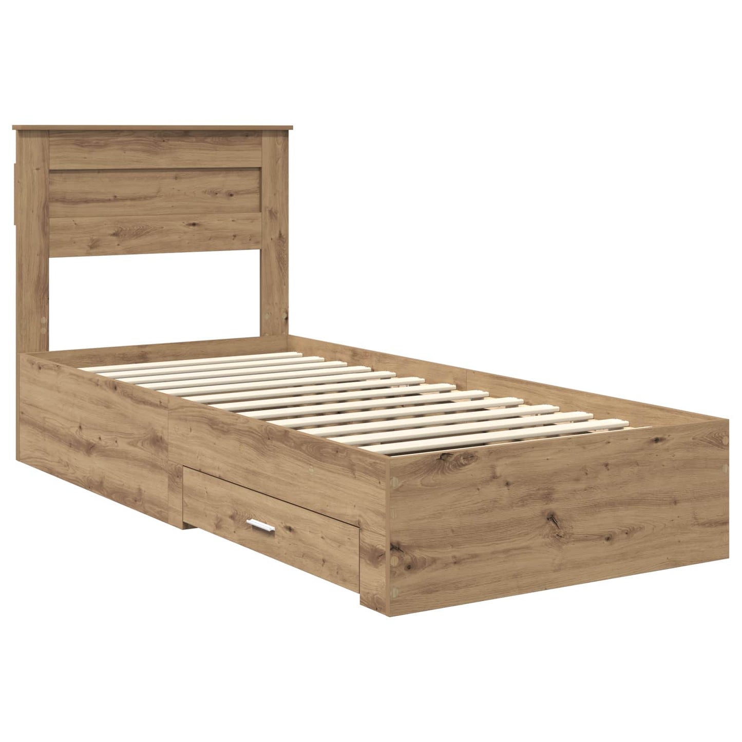 vidaXL Bed Frame with Drawer Artisan Oak 100 x 200 cm Engineered Wood