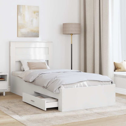 vidaXL Bed Frame with Headboard White 90 x 200 cm Engineered Wood