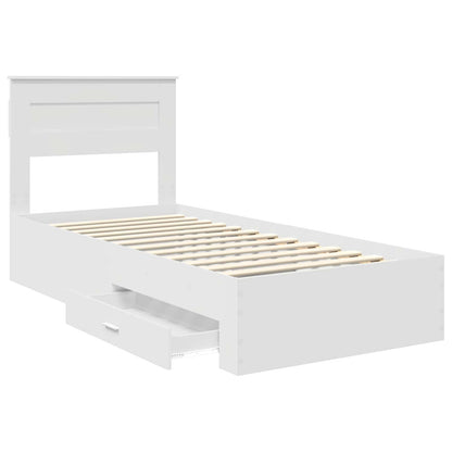 vidaXL Bed Frame with Headboard White 90 x 200 cm Engineered Wood