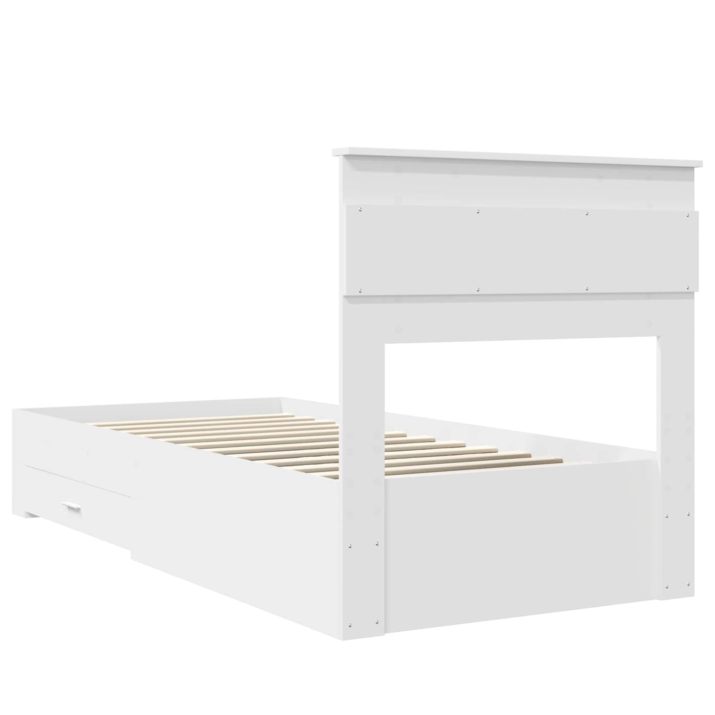 vidaXL Bed Frame with Headboard White 90 x 200 cm Engineered Wood