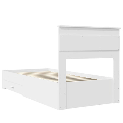 vidaXL Bed Frame with Headboard White 90 x 200 cm Engineered Wood