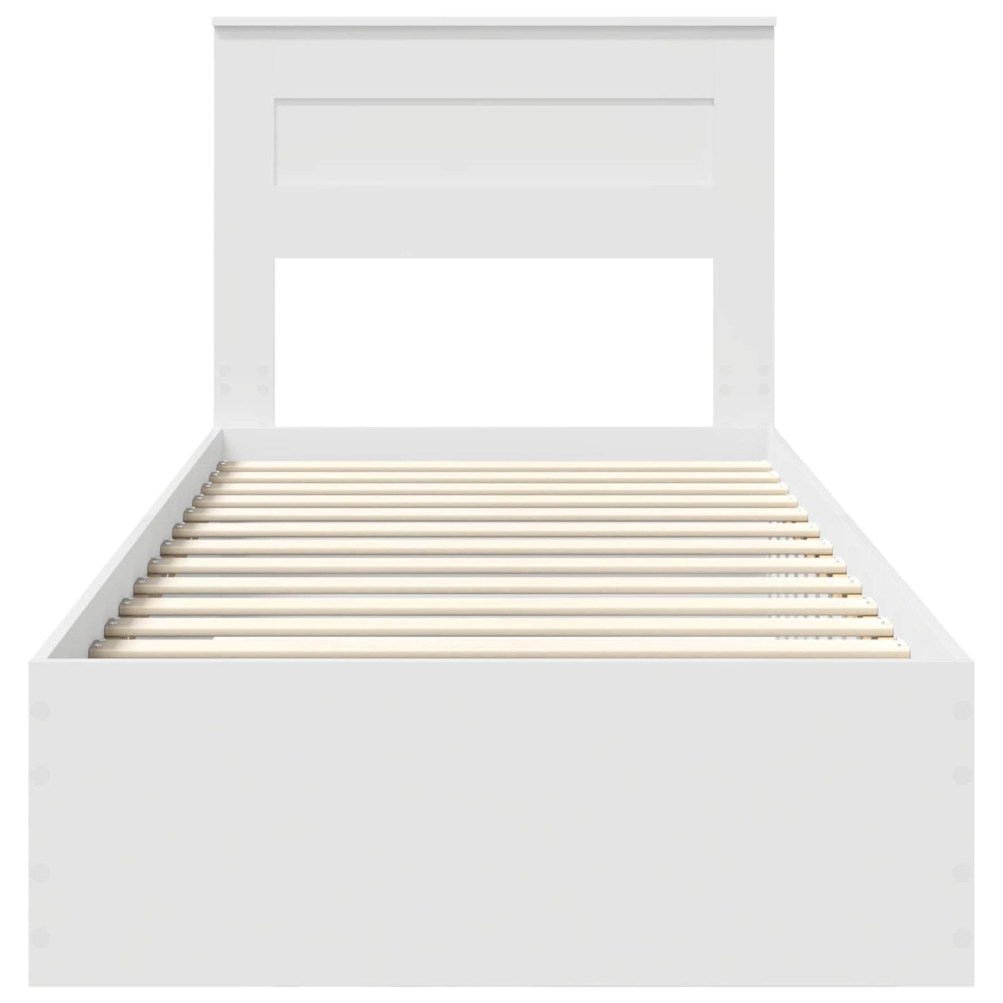 vidaXL Bed Frame with Headboard White 90 x 200 cm Engineered Wood