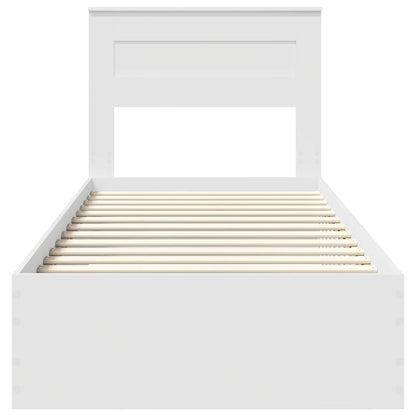 vidaXL Bed Frame with Headboard White 90 x 200 cm Engineered Wood